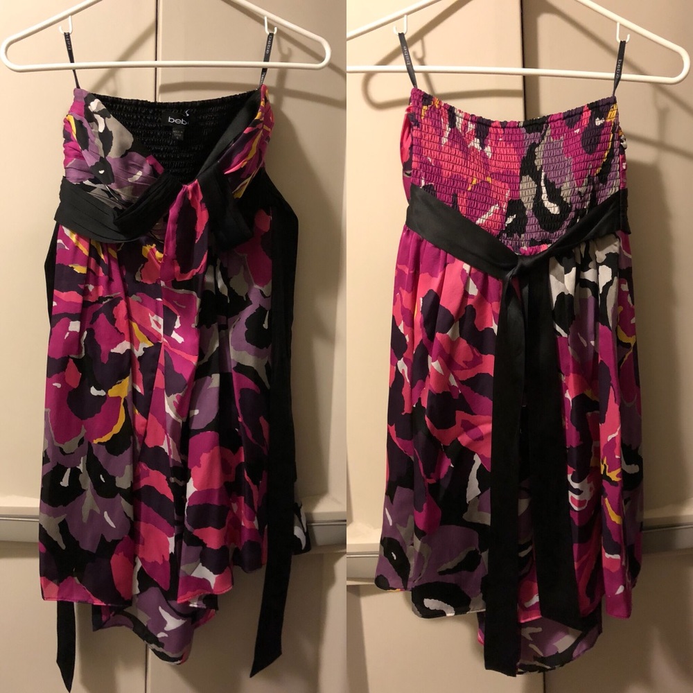 Bebe pink multicolor tube dress.